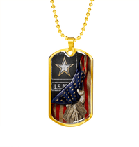 Thumbnail for U.S. ARMY Flag Personalized Name Dog Tag Necklace - Cog Tags For Men