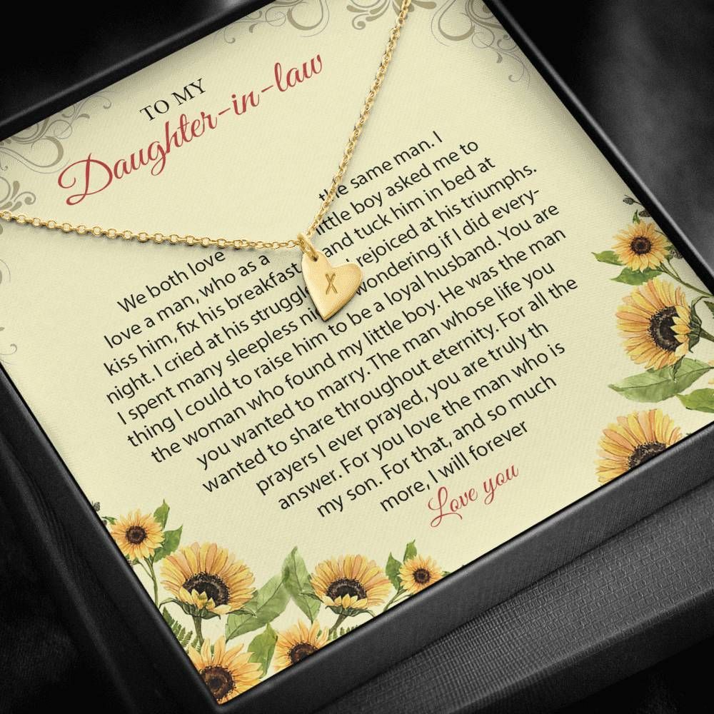 Personalized Name To My Daughter-in-law Heart Necklace