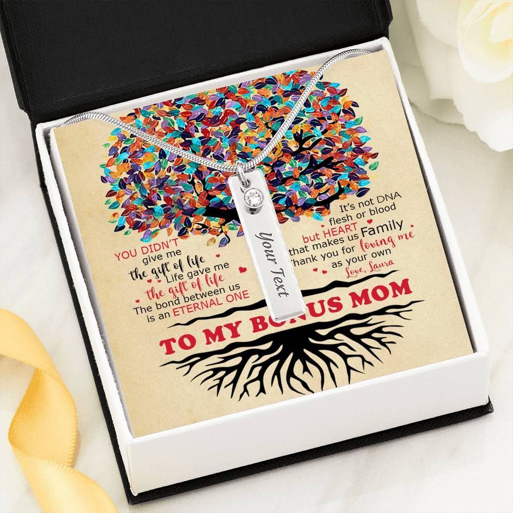 Custom Name Necklace To My Bonus Mom Personalized Birthstone Necklace - Gift for Mom