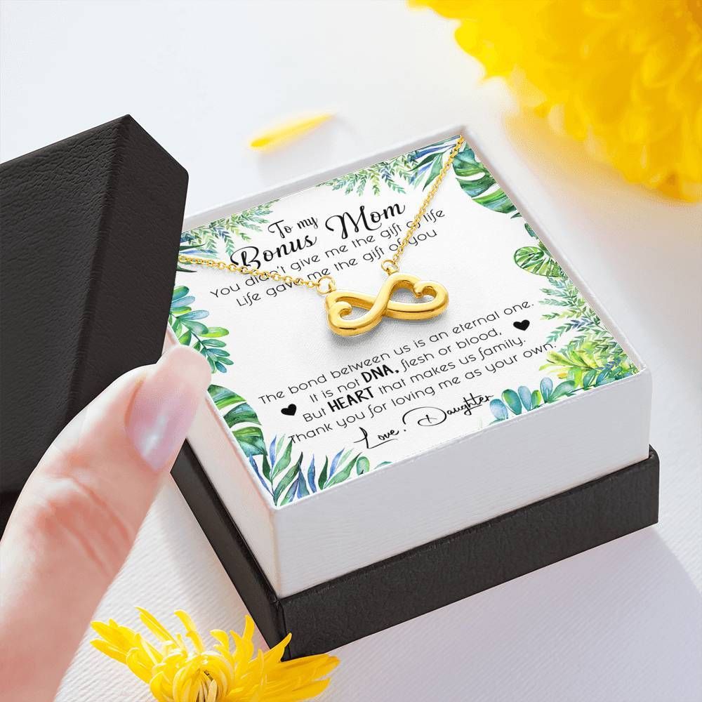 To My Bonus Mom Infinity Hearts Necklace - Gift for Mom