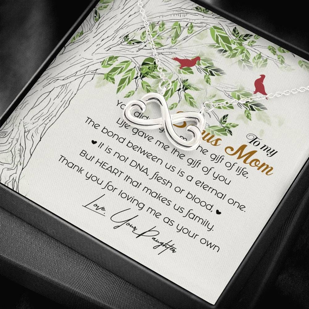 To My Bonus Mom Infinity Hearts Necklace - Gift for Mom