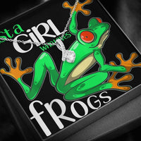 Thumbnail for Just A Girl Who Loves Frogs Necklace - Happy Birthday