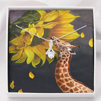 Thumbnail for Giraffe Sunflower Necklace - Happy Birthday Son & Daughter