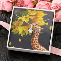 Thumbnail for Giraffe Sunflower Necklace - Happy Birthday Son & Daughter