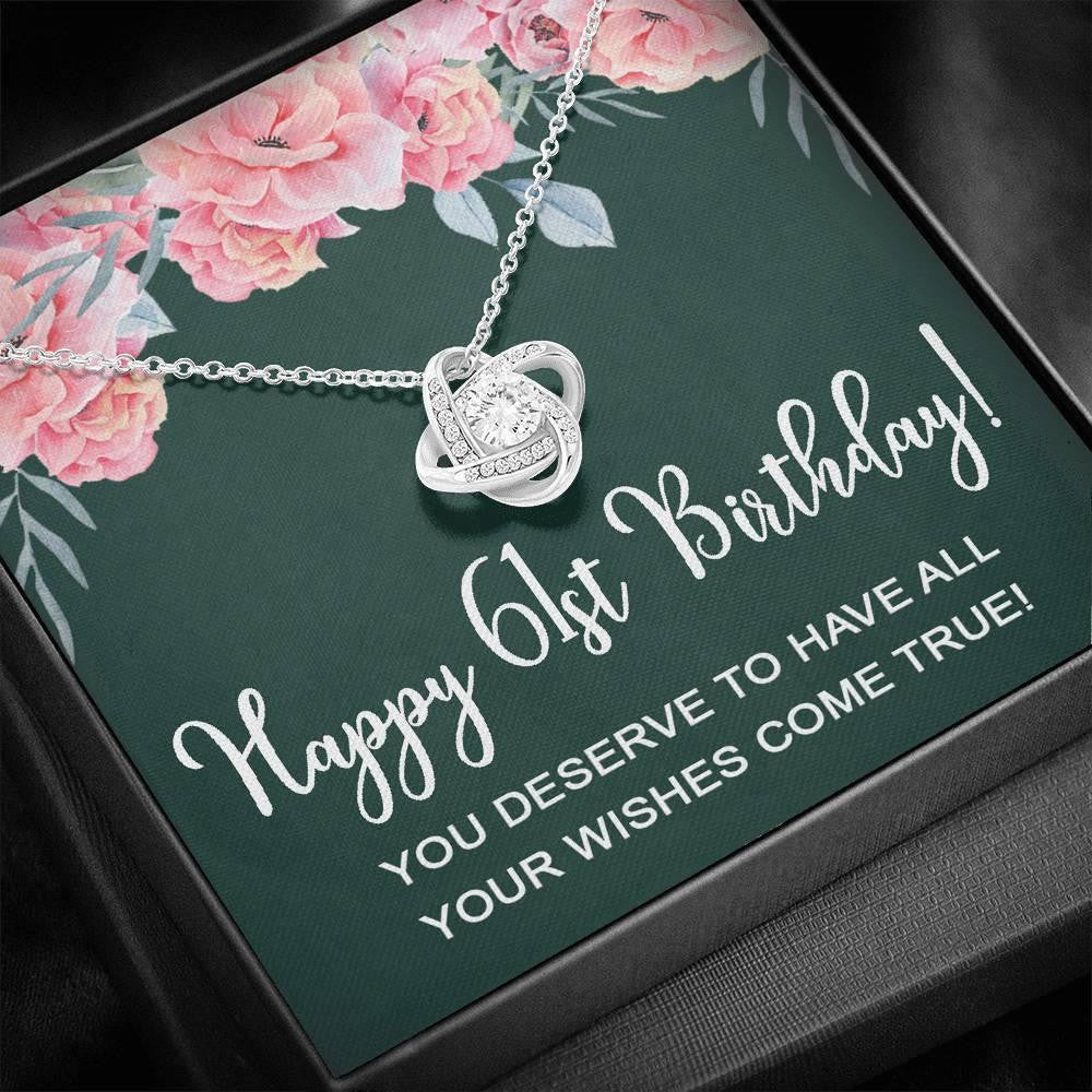 Mom Necklace, Happy 61st Birthday Necklace Gifts For Women, 61 Years Old Mom Necklace