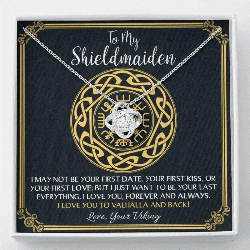 Girlfriend Necklace, Wife Necklace, To My Shieldmaiden Necklace Gift � Love You To Valhalla And Back, Wife Gift, Girlfriend Gift, Viking Gift