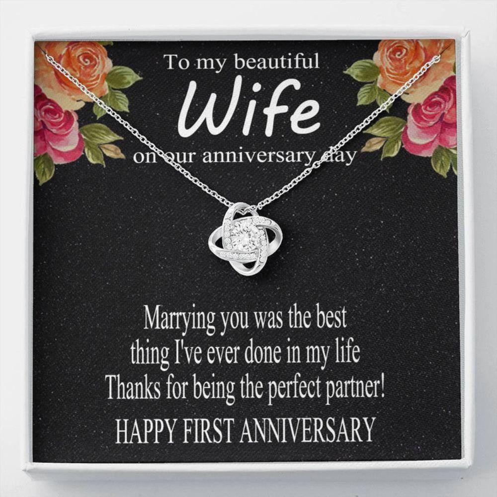 Wife Necklace, 1 Year Anniversary Necklace Gift For Wife, Christmas Necklace For Wife, Funny 1st Anniversary Necklace, Wife Gift