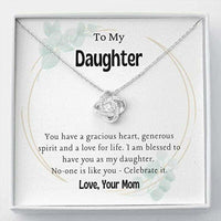 Thumbnail for Daughter Necklace, To my daughter necklace gift � gracious heart � necklace gift heartwarming message