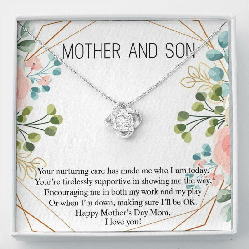 Mom Necklace, Mother and son necklace gift, happy mother�s day gift from son, cute gift for mom