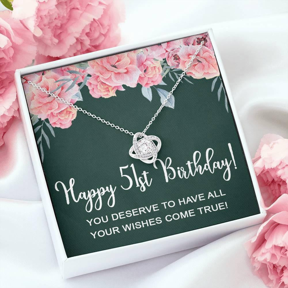 Mom Necklace, Happy 51st Birthday Necklace Gifts For Women, 51 Years Old Mom Necklace