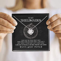 Thumbnail for Girlfriend Necklace, Wife Necklace, To My Shieldmaiden I Love You To Valhalla And Back Necklace, Wife Gift, Girlfriend Gift, Viking Gift