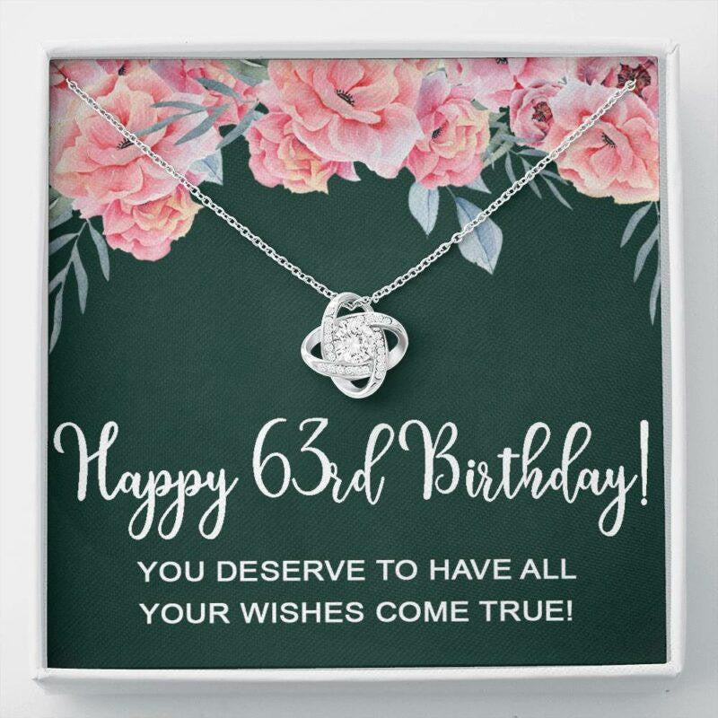 Happy 63rd Birthday Necklace Gifts For Women, 63 Years Old Mom Necklace