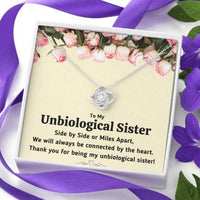 Thumbnail for Sister Necklace, To My Unbiological Sister �Connected By The Heart� Love Knot Necklace Gift
