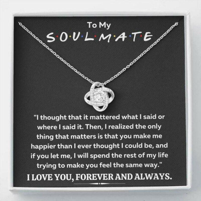 Girlfriend Necklace, Wife Necklace, To My Soulmate Love Knot Necklace Gift