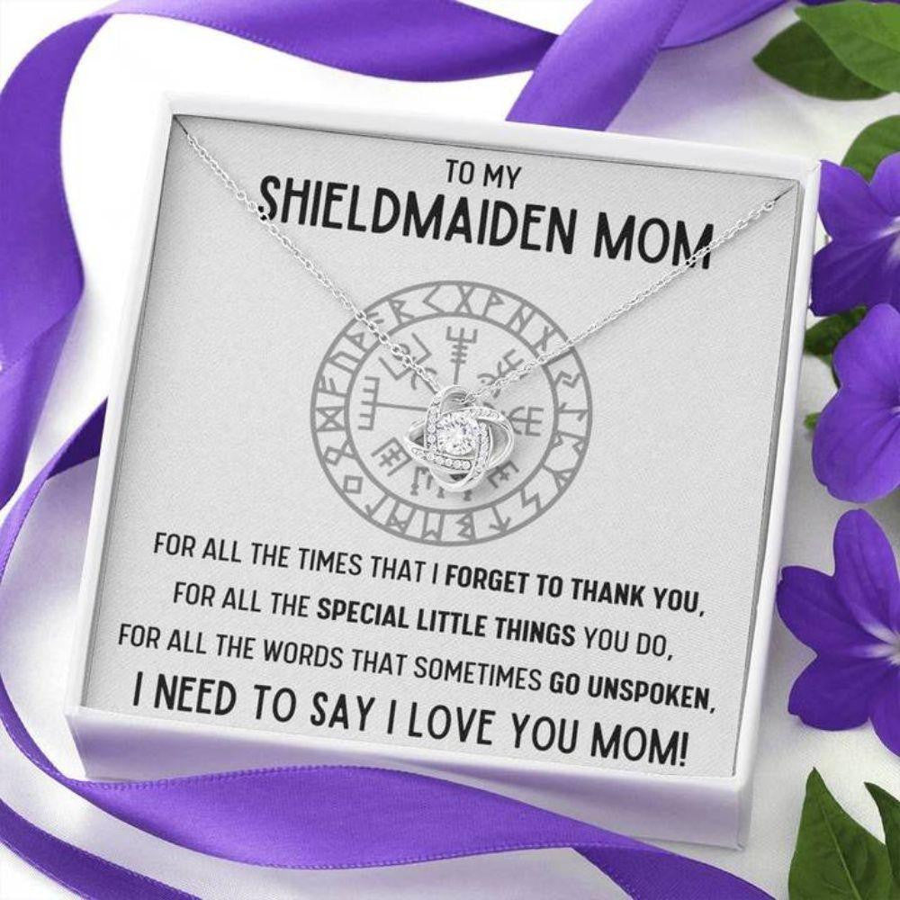 Mom Necklace, To My Shieldmaiden Mom �For All� Love Knot Necklace Gift