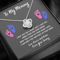 Thumbnail for Mom Necklace, To My Mommy �Heart-Feet� Love Knot Necklace Gift For Mom