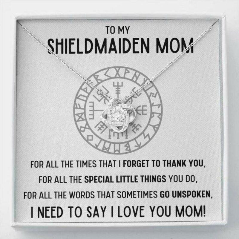Mom Necklace, To My Shieldmaiden Mom �For All� Love Knot Necklace Gift