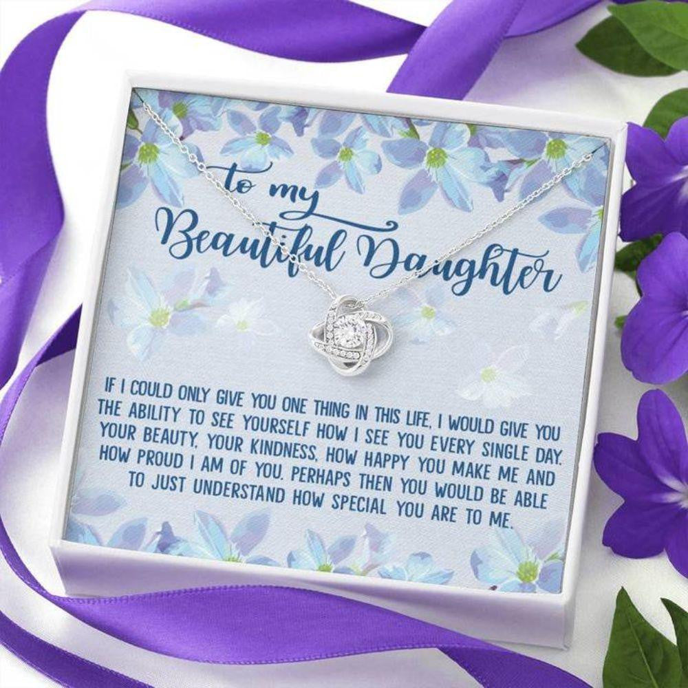 Daughter Necklace, To My Beautiful Daughter Necklace Gift For Back To School, Birthday