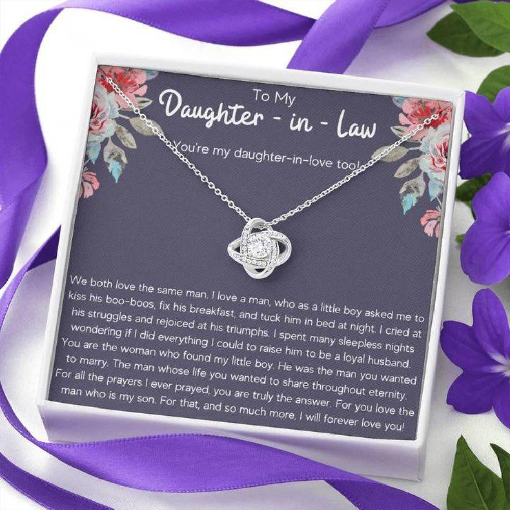 Daughter-in-law Necklace, To My Daughter-In-Law Triumphs Love Knot Necklace Gift