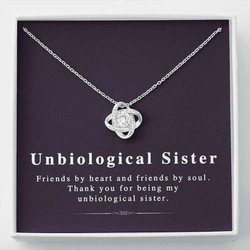 Sister Necklace, Friendship Necklace Gift, Unbiological Sister Gift For Best Friend, Friendship Knot Necklace