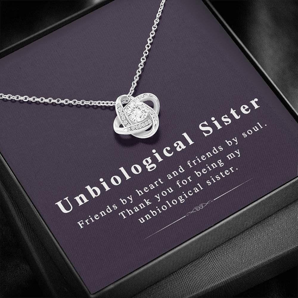 Sister Necklace, Friendship Necklace Gift, Unbiological Sister Gift For Best Friend, Friendship Knot Necklace