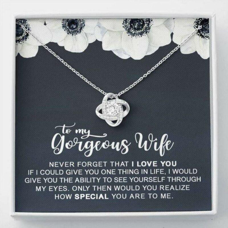 Wife Necklace, To My Gorgeous Wife Necklace � Gift For Valentine, Birthday, Anniversary