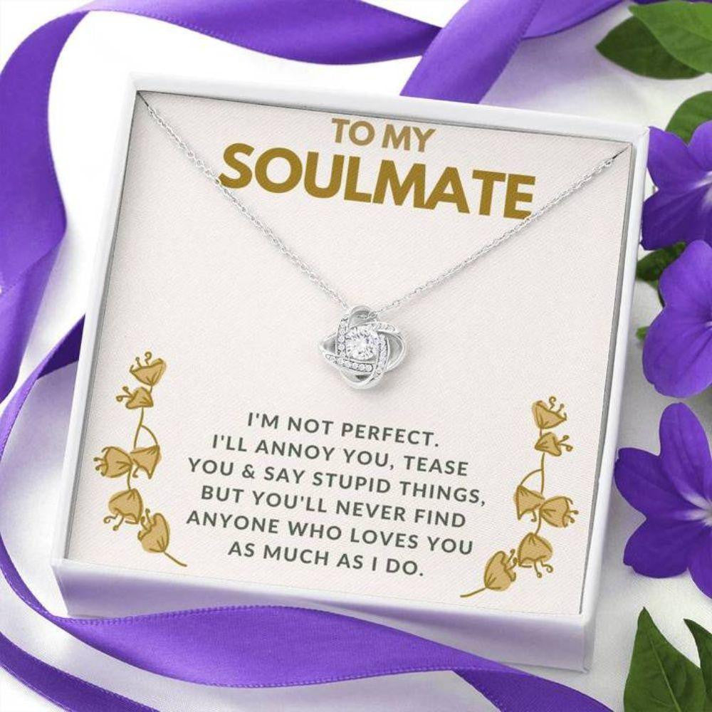 Girlfriend Necklace, Wife Necklace, To My Soulmate Tease You Love Knot Necklace Gift
