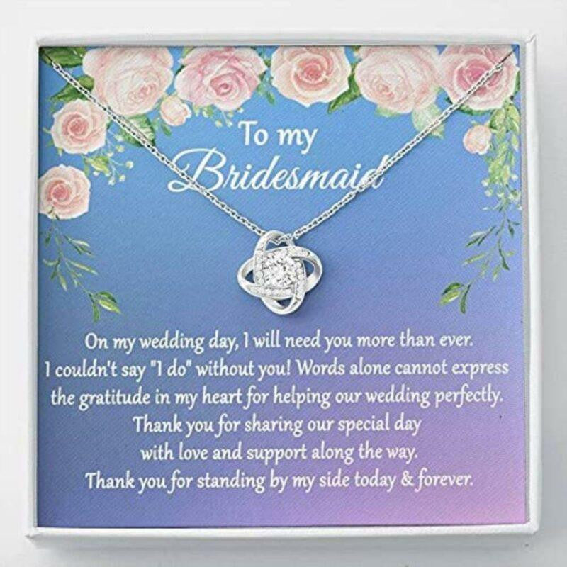 Friend Necklace, Wedding Gift From Bride For Bridesmaid, Thank You For Being My Bridesmaid