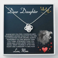 Thumbnail for Daughter Necklace, Dear Daughter �Crown� Love Knot Necklace Gift From Dad Mom