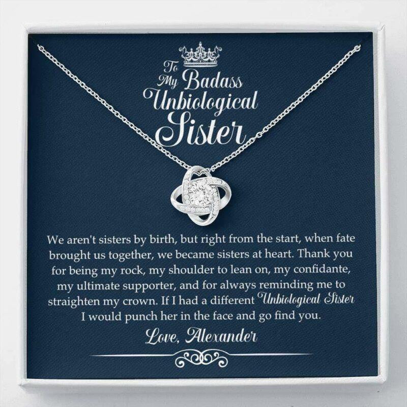 Sister Necklace, To My Badass Unbiological Sister Necklace, Gift For Best Friend, Bestie, BFF, Soul Sister