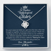 Thumbnail for Sister Necklace, To My Badass Unbiological Sister Necklace, Gift For Best Friend, Bestie, BFF, Soul Sister