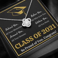 Thumbnail for Daughter Necklace, Graduation All You Need Love Knot Necklace Gift