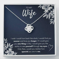 Thumbnail for Wife Necklace, To My Wife Find You Sooner Love Knot Necklace Gift