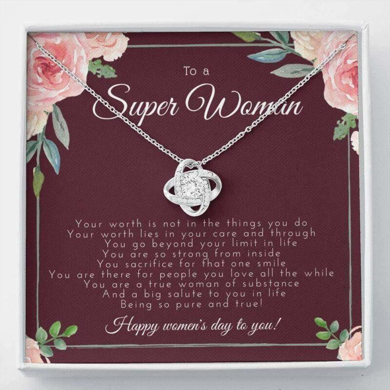 Mom Necklace, Super Woman Mothers Necklace Gift, Happy Womens Day Necklace
