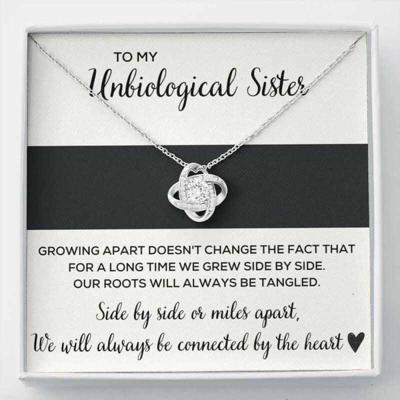 Sister Necklace, To My Unbiological Sister �Tangled� Love Knot Necklace Gift