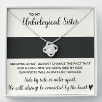 Thumbnail for Sister Necklace, To My Unbiological Sister �Tangled� Love Knot Necklace Gift
