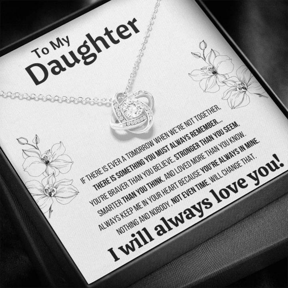 Daughter Necklace, To My Daughter �Not Even Time� Love Knot Necklace Gift From Dad Mom