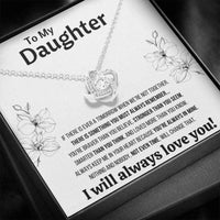 Thumbnail for Daughter Necklace, To My Daughter �Not Even Time� Love Knot Necklace Gift From Dad Mom