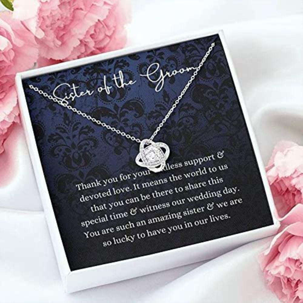 Sister Necklace, Sister Of The Groom Necklace, Wedding Gift From Bride And Groom, Thank You
