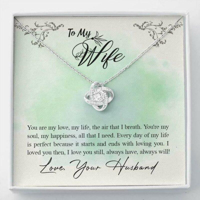 Wife Necklace, To My Wife All That I Need Love Knot Necklace Gift