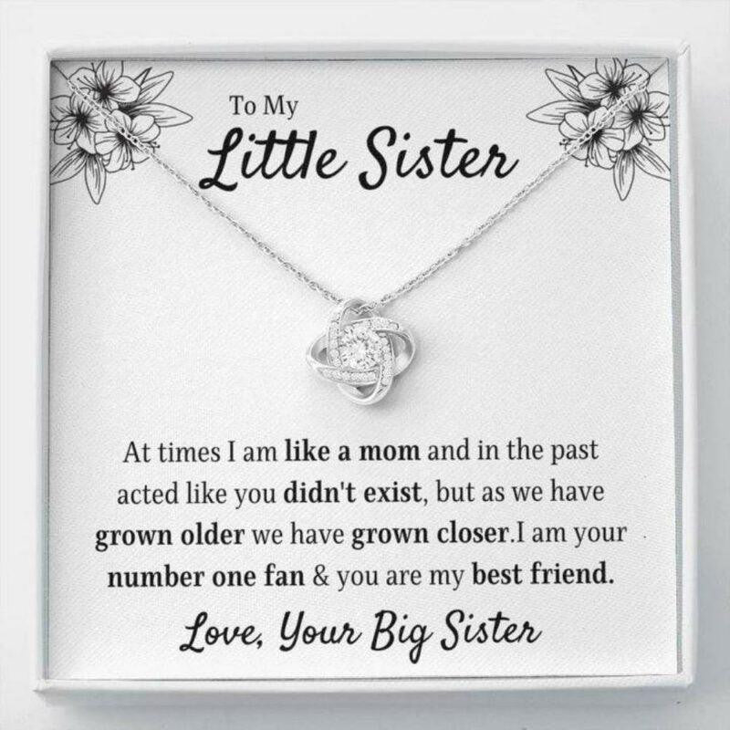 Sister Necklace, To My Little Sister �Your Fan� Love Knot Necklace Best Friends Bestie Gift