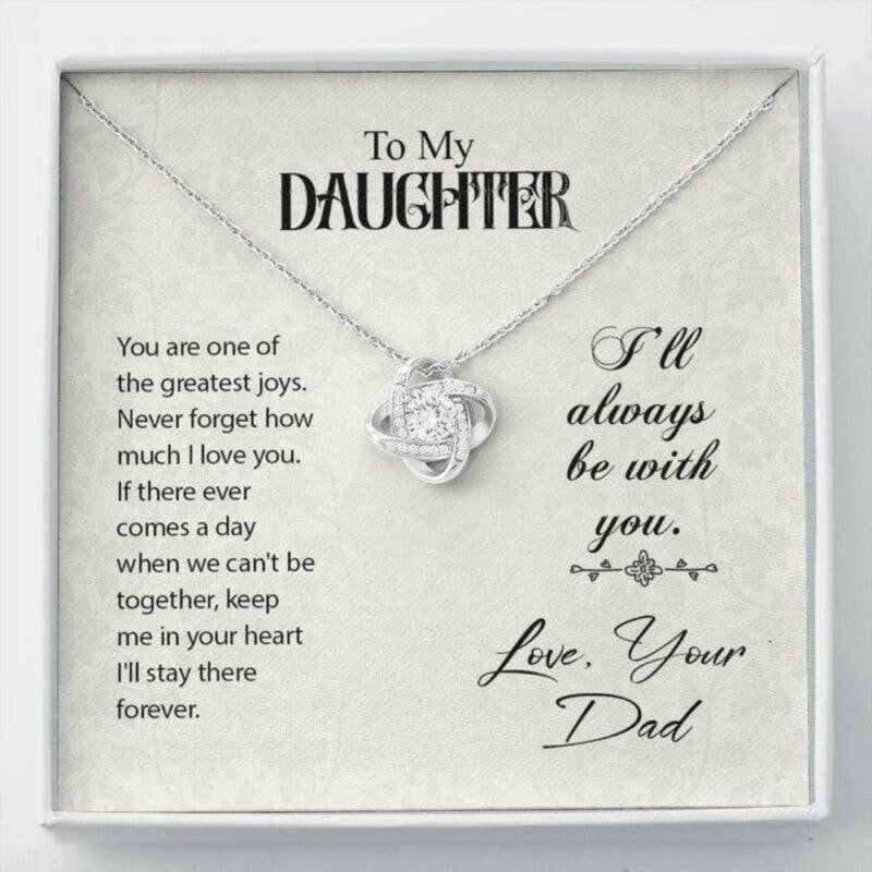 Daughter Necklace, To My Daughter �Greatest Joys� Love Knot Necklace Gift From Dad Mom