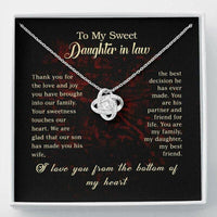 Thumbnail for Daughter-in-Law Necklace, My Sweet Daughter-in-Law Necklace Mother�s Birthday Gifts, Mom Message Card