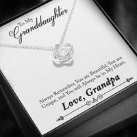 Thumbnail for Granddaughter Necklace, To My Granddaughter Always Remember � So Love Knot Necklace Gift
