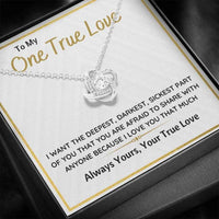 Thumbnail for Wife Necklace, To My Wife Last Everything � Red Roses Love Knot Necklace Gift
