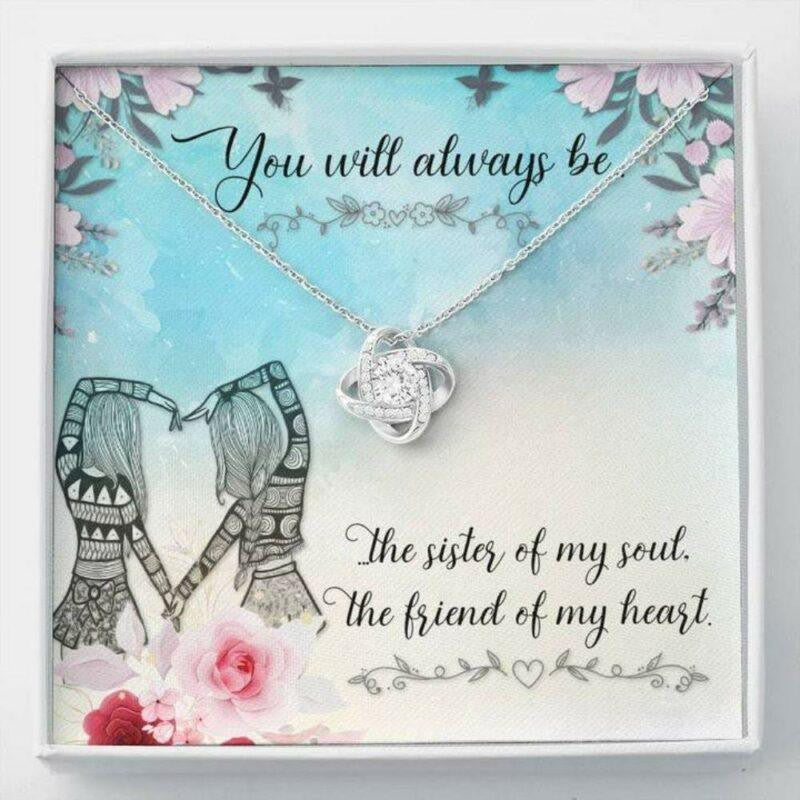 Sister Necklace, To My Best Friend �Sister Of My Soul� Love Knot Necklace Gift