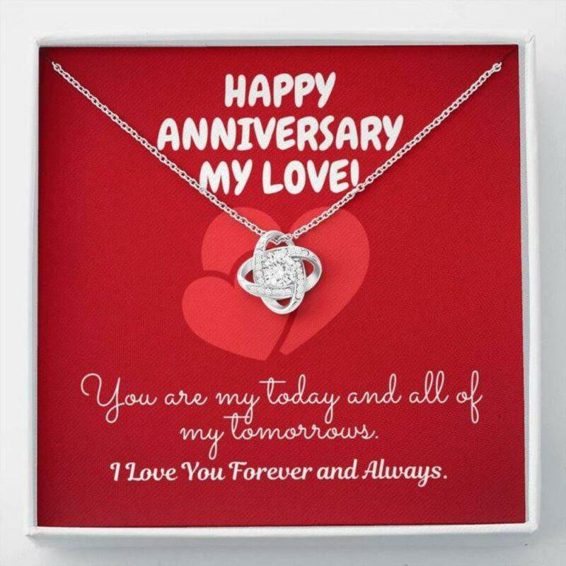 Girlfriend Necklace, Wife Necklace, To My Love Tomorrow Love Knot Necklace Anniversary Gift