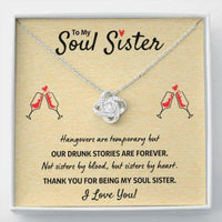 Thumbnail for Sister Necklace, To My Soul Sister Best Friend Necklace Gift �Our Drunk Stories Are Forever�