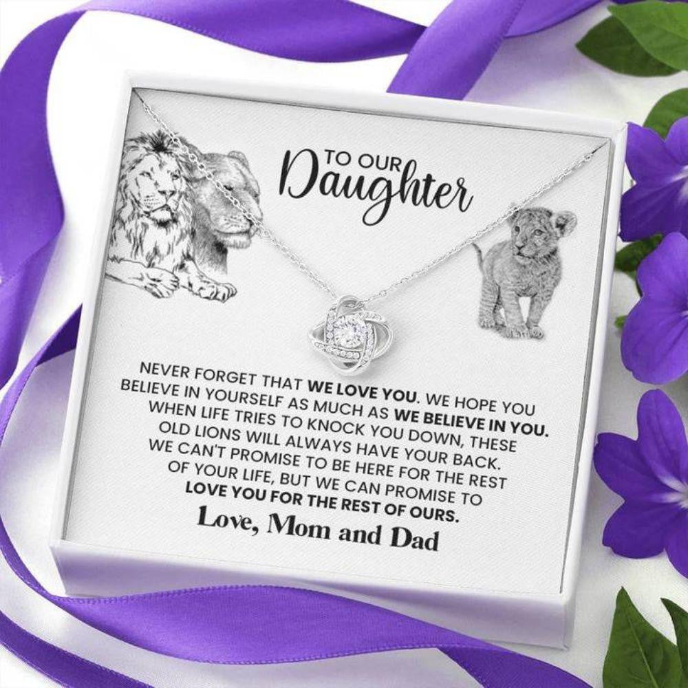 Daughter Necklace, To Our Daughter �These Old Lions� Love Knot Necklace Gift From Dad
