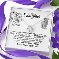 Thumbnail for Daughter Necklace, To Our Daughter �These Old Lions� Love Knot Necklace Gift From Dad